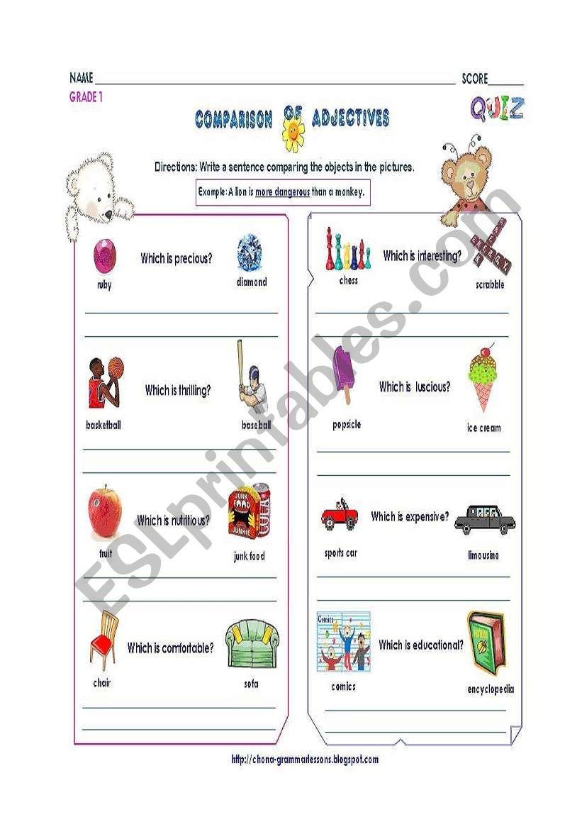 adjectives worksheet