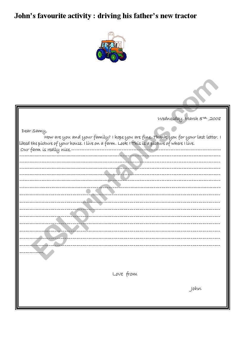 writing life on a farm worksheet 2