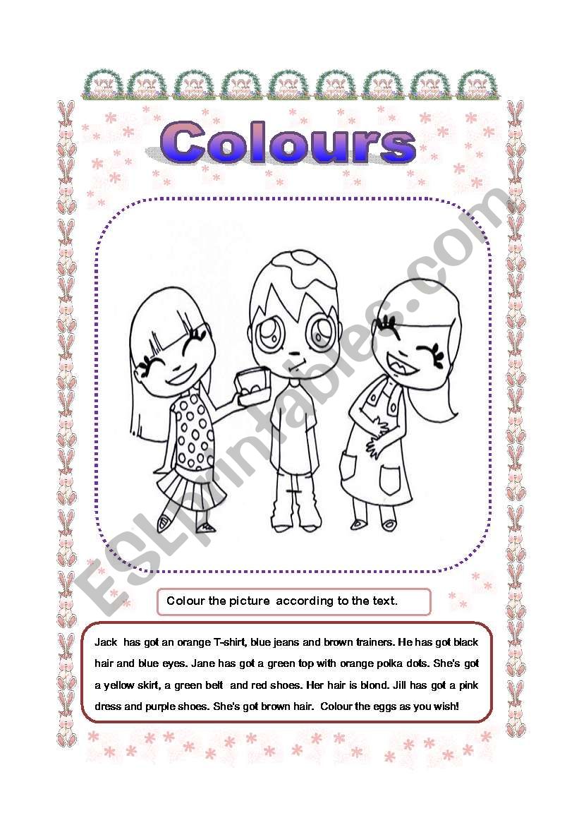 Colours worksheet