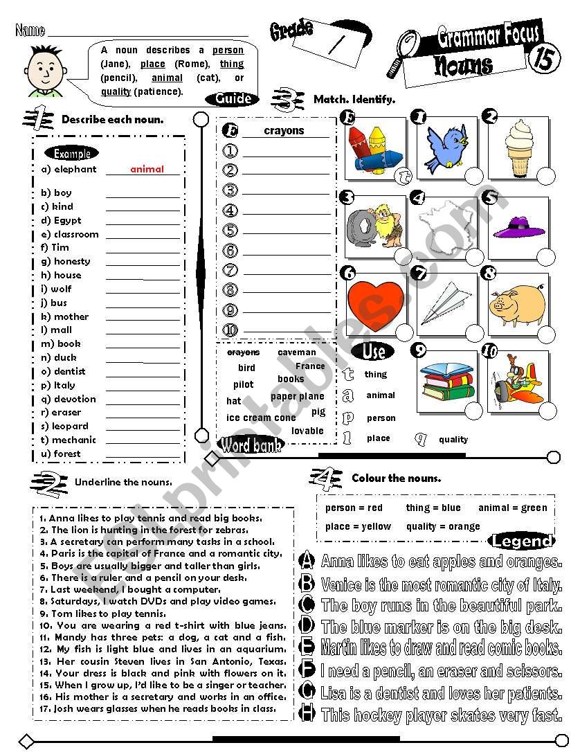 Grammar Focus Series_15 Nouns (Fully Editable + Key)