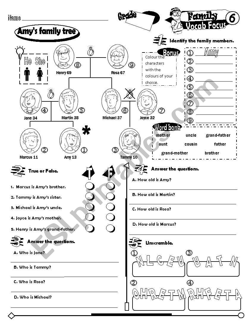 Vocab Focus Serie_06 Family (Fully Editable + Key)