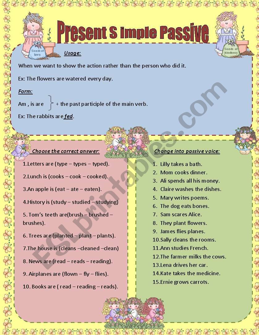 present simple passive worksheet