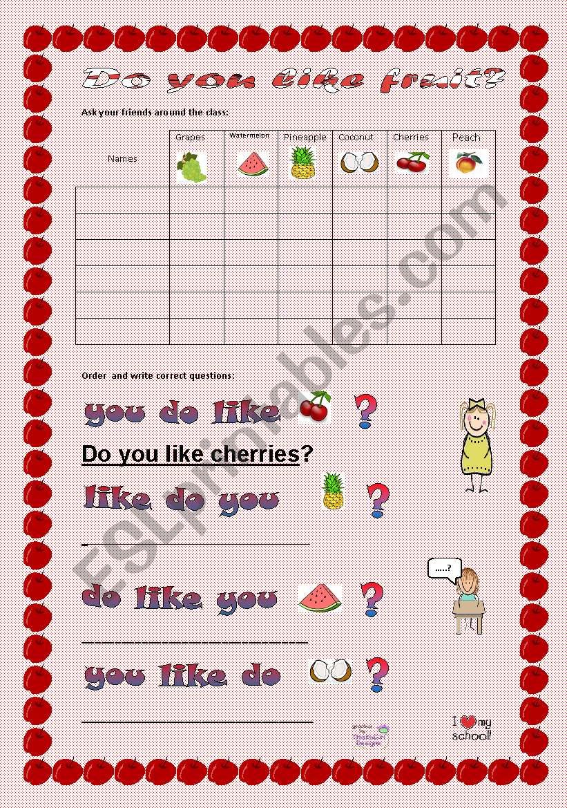 Do you like...? worksheet