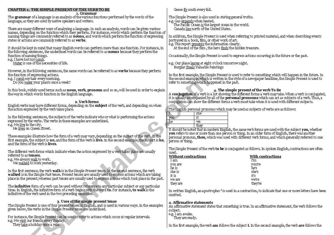 English grammar/Chapter1/Tsimple present of the verb to be