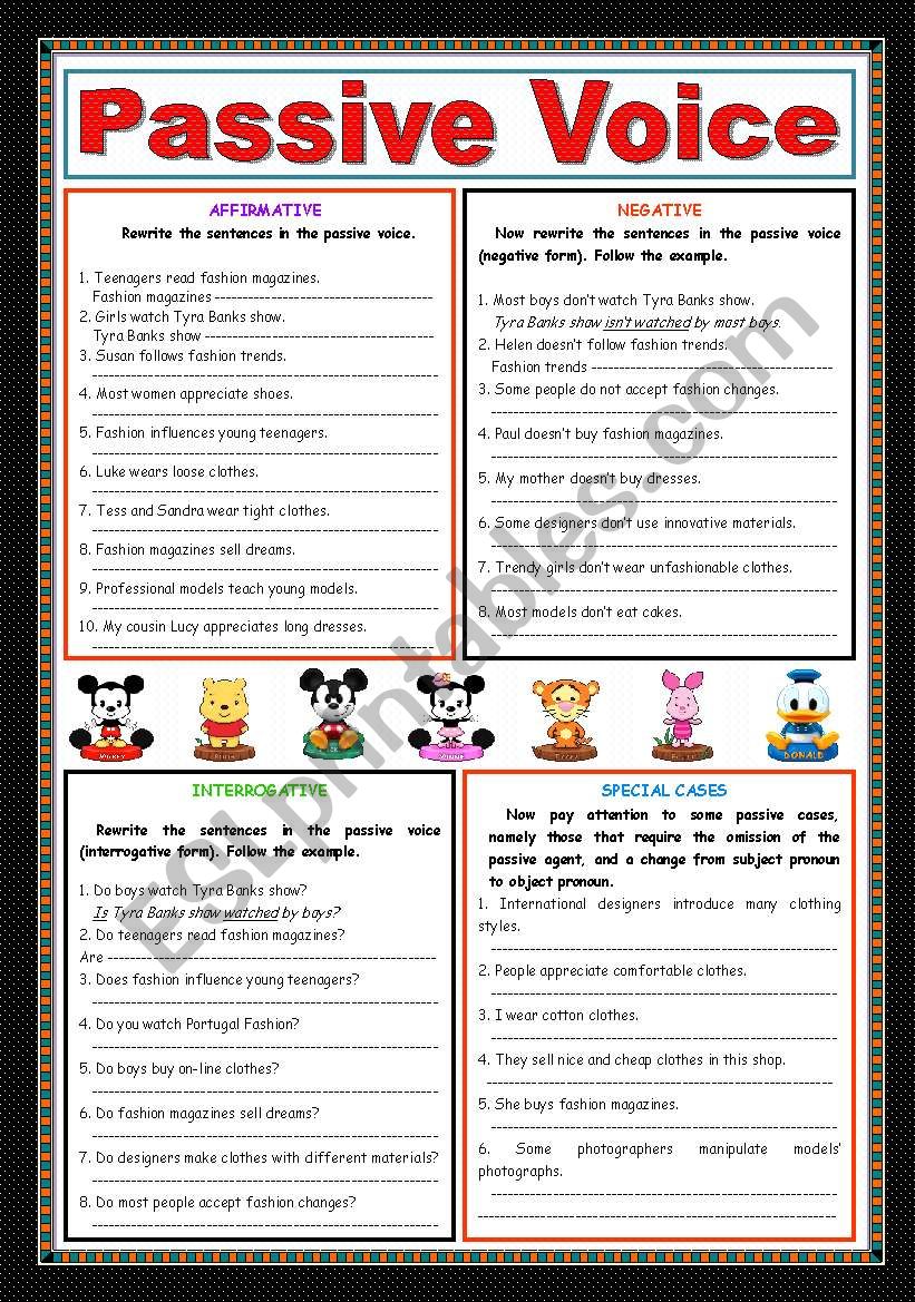 Passive voice worksheet