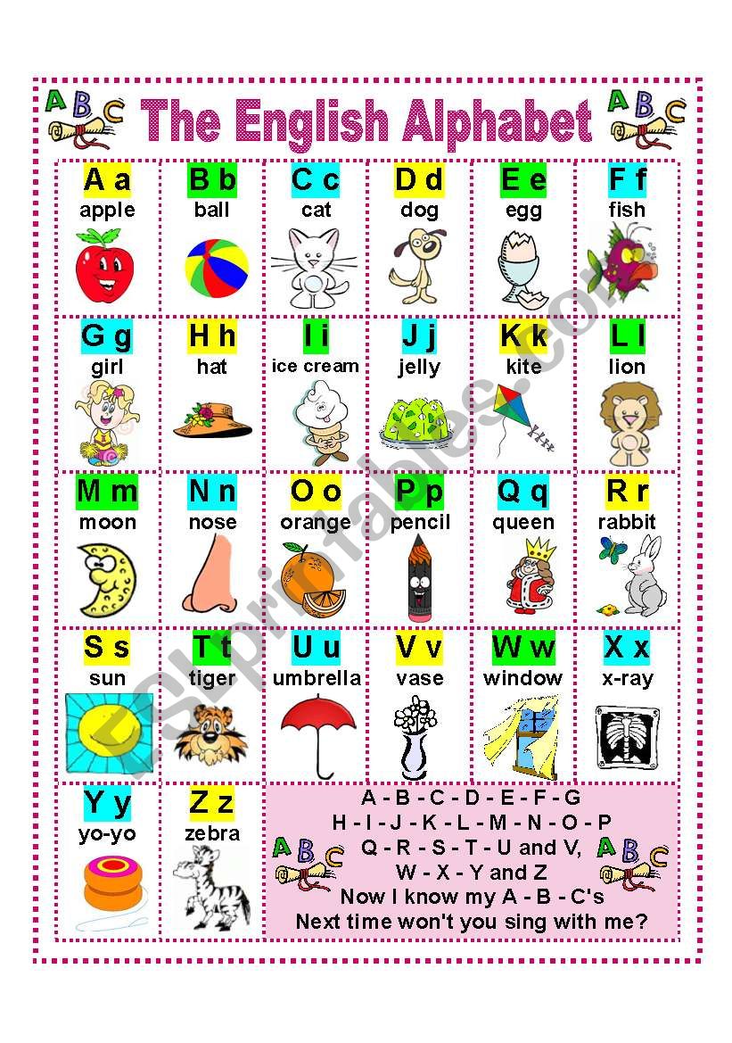 worksheet about english alphabet