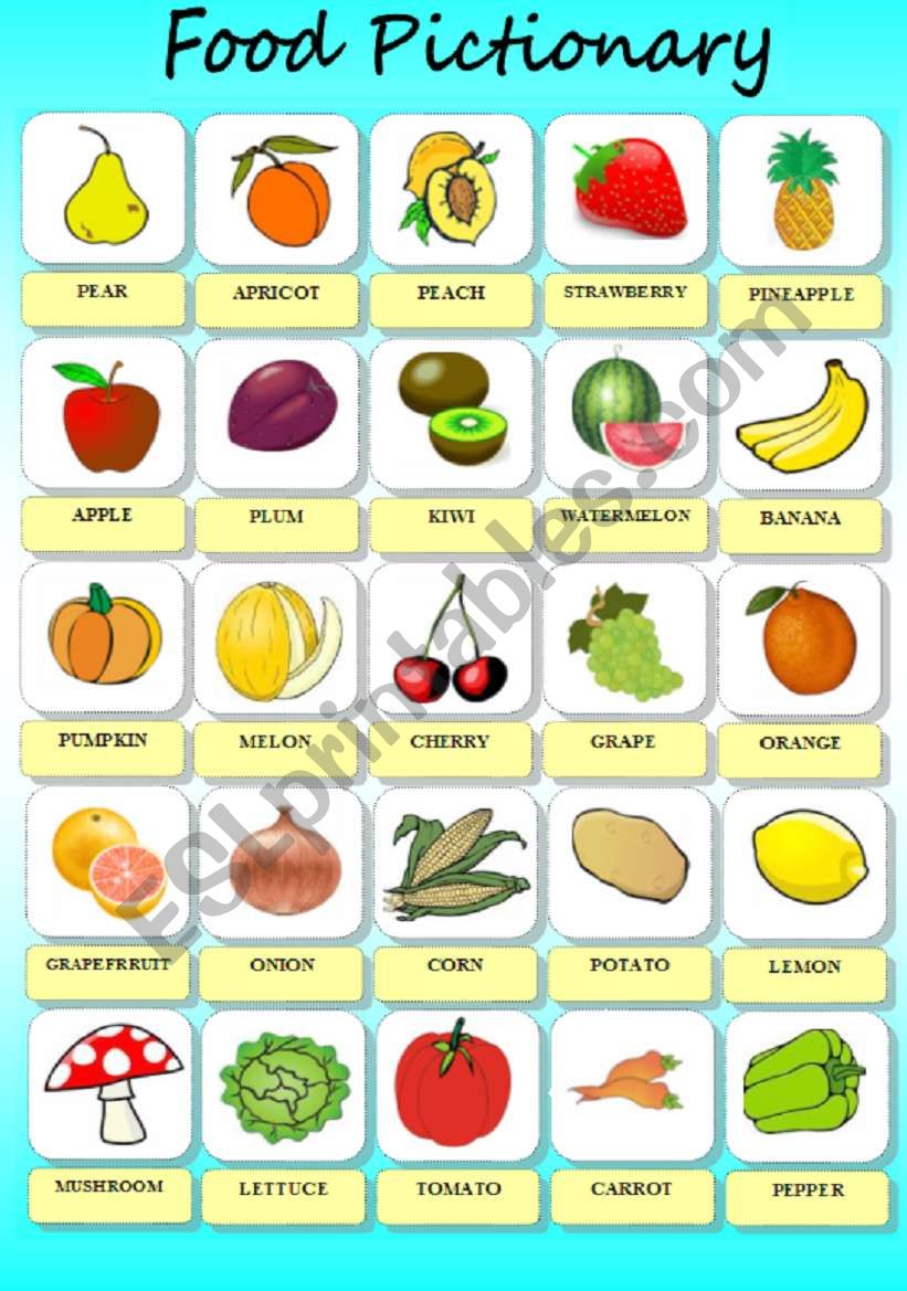 Food Pictionary worksheet