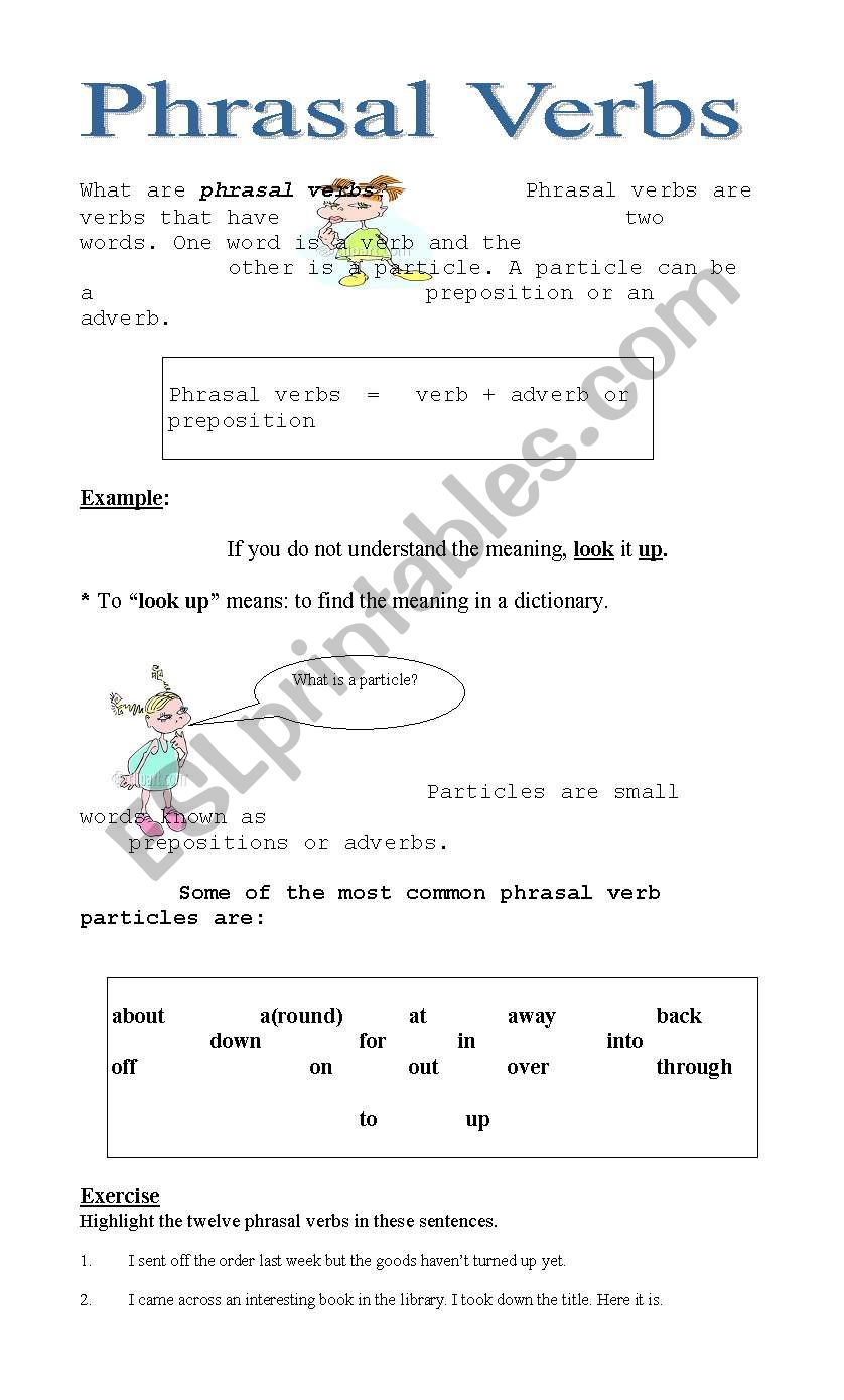 Phrasal verbs worksheet