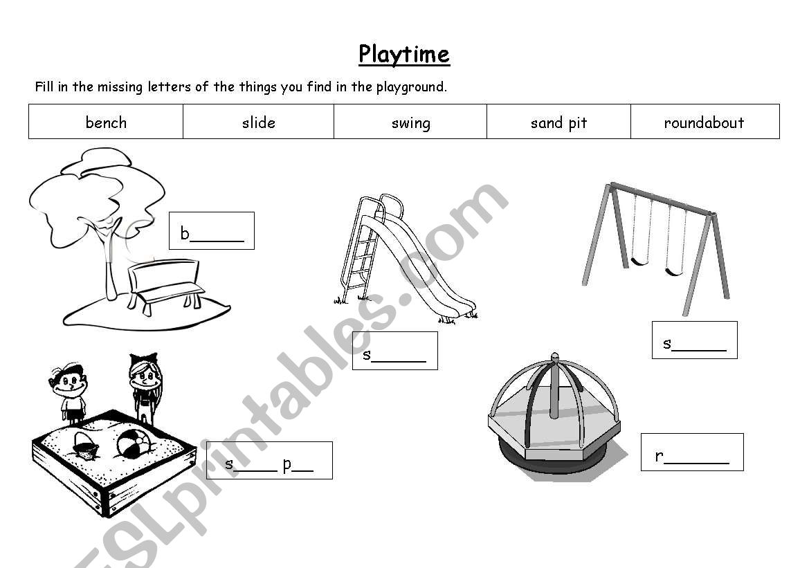 Playtime worksheet