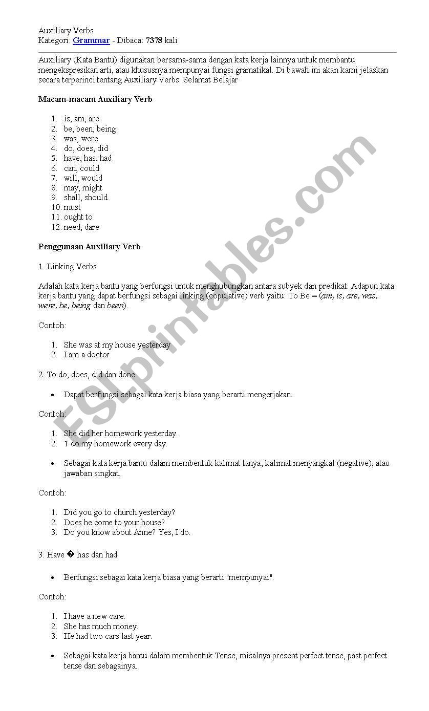 auxiliary worksheet