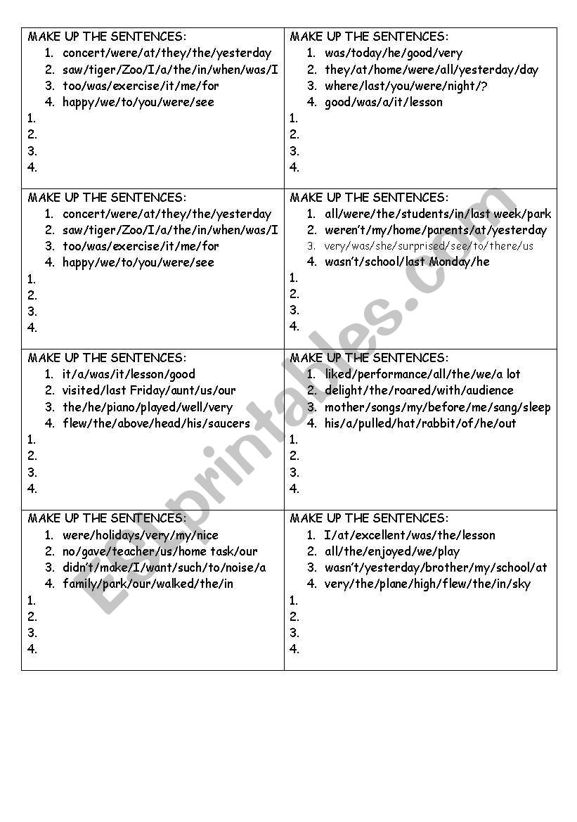 Unscramble worksheet