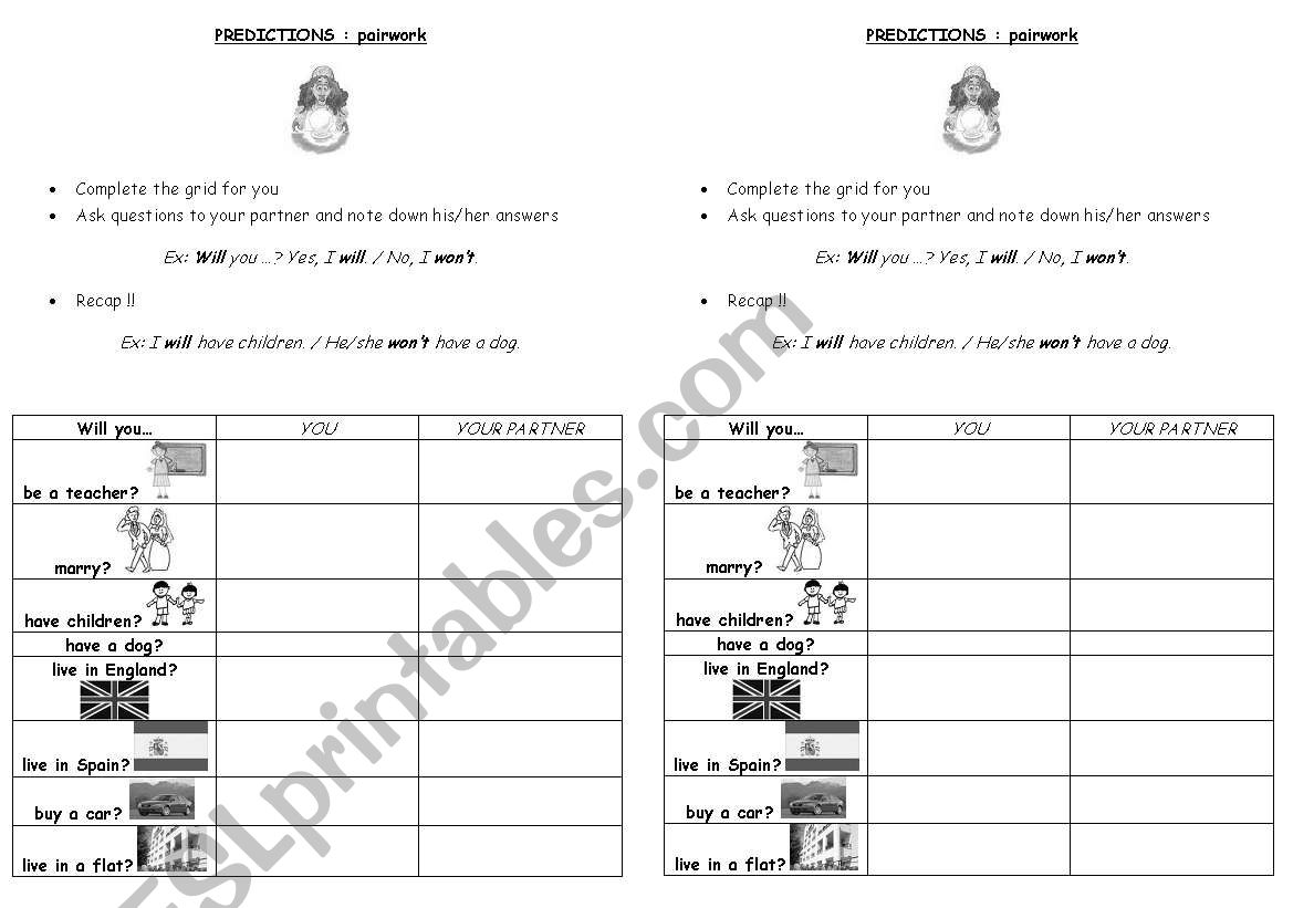 PREDICTIONS worksheet