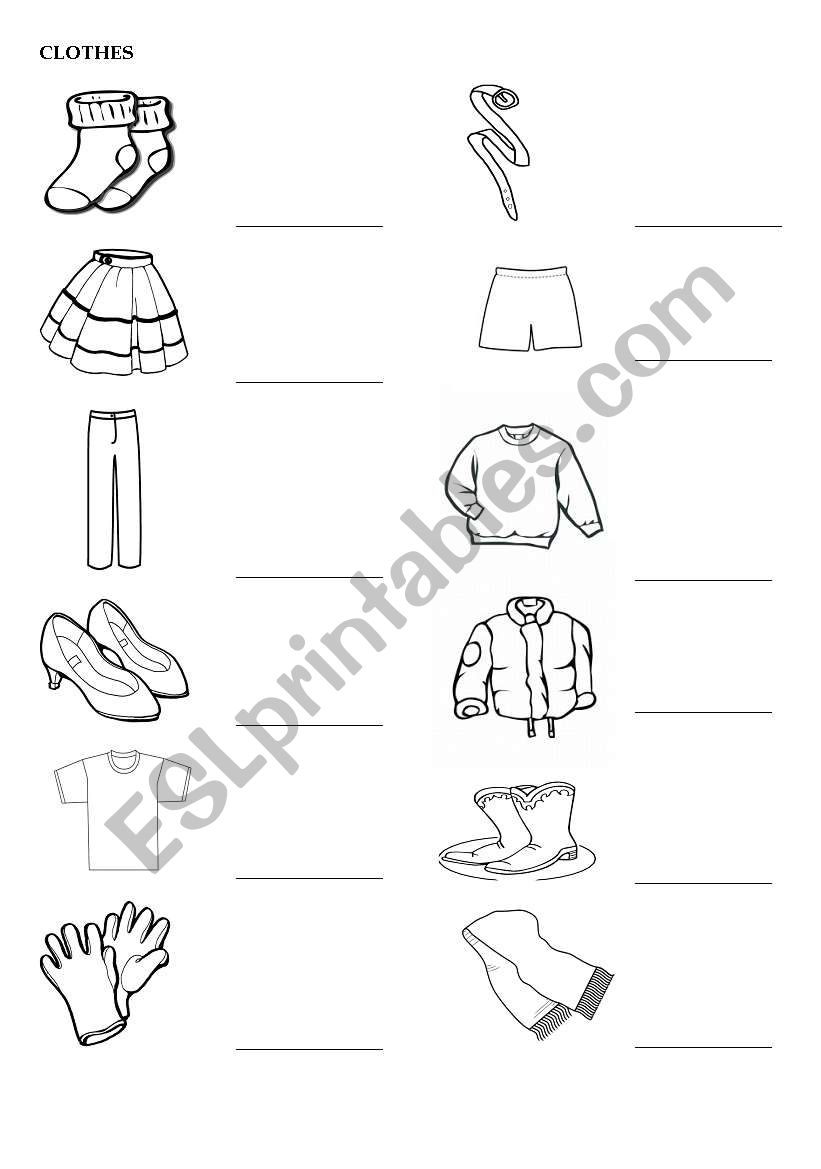 Clothes - ESL worksheet by akire87