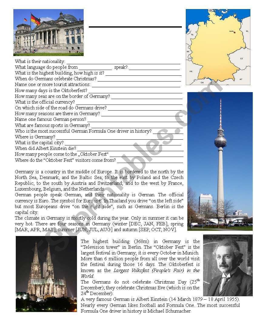 Germany worksheet