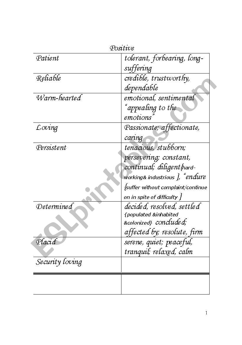 adjectives worksheet