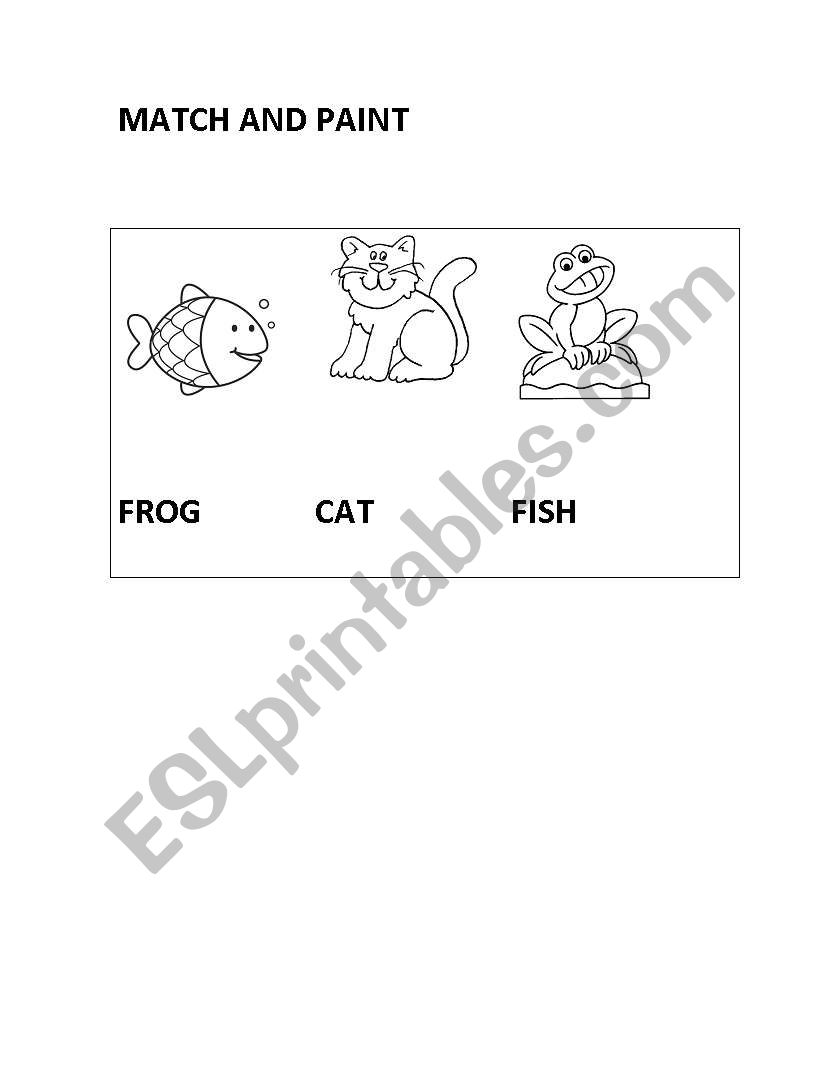 Match and paint worksheet