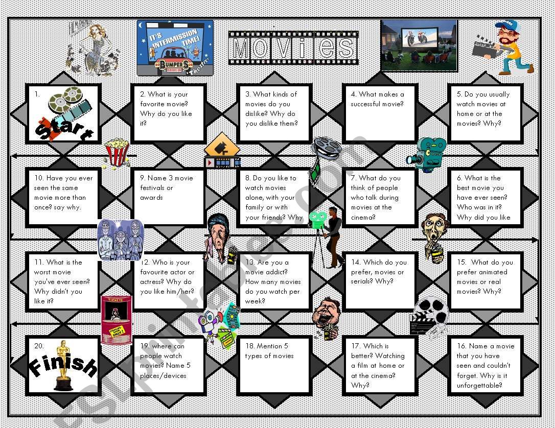 cinema discussion boardgame worksheet