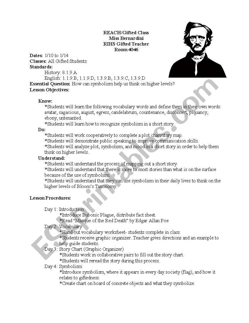 Masque of the Red Death Lesson Plan