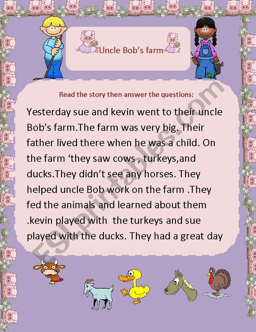 Farm animals worksheet