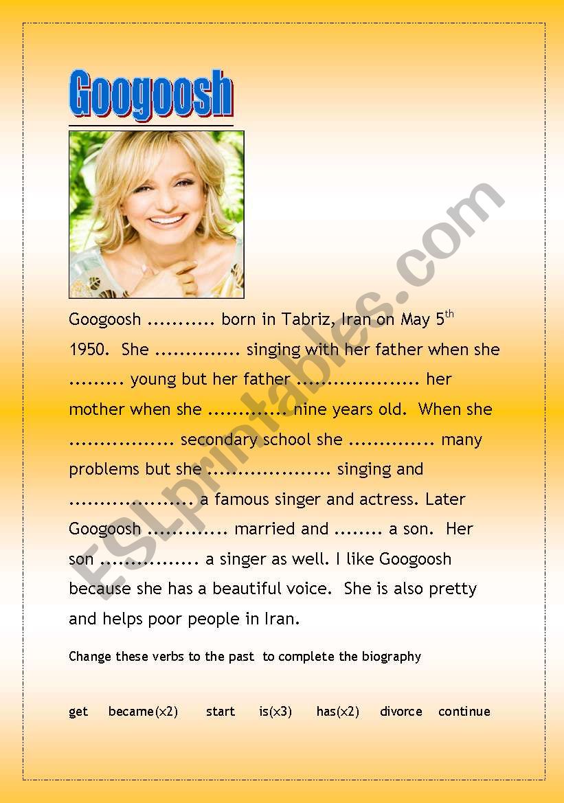 Gogoosh biography worksheet