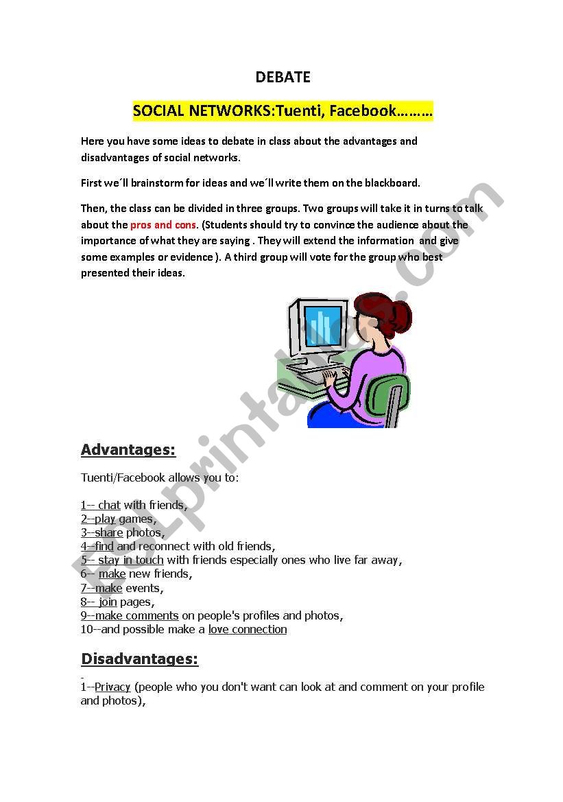 Social Networks worksheet