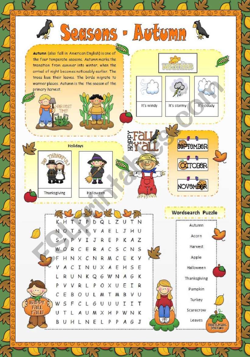 Seasons - Autumn worksheet