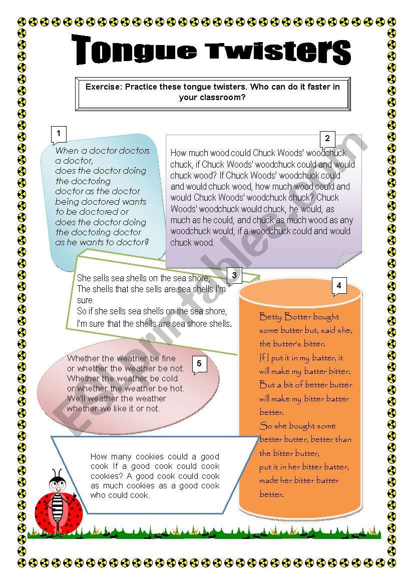 Tongue Twisters worksheet