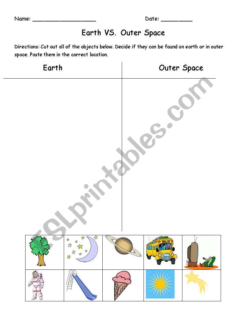 Comparing earth and outer space