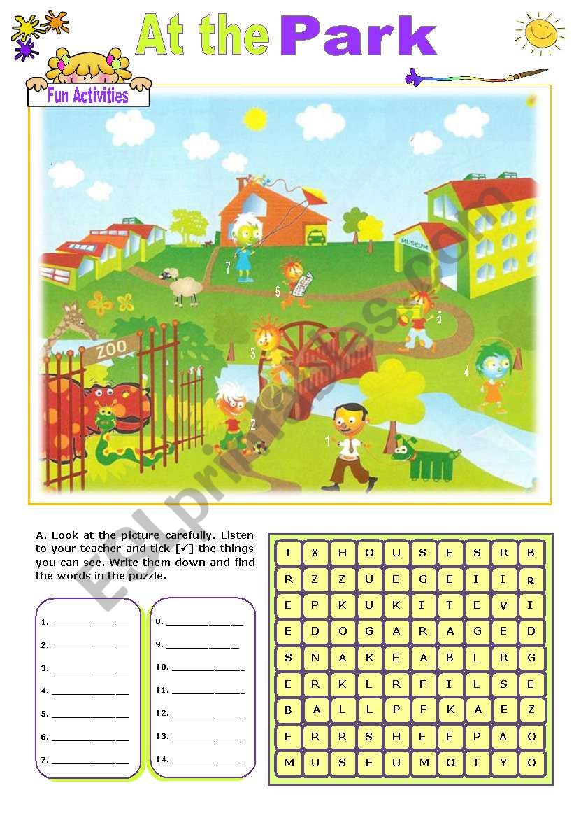 At  the  Park worksheet