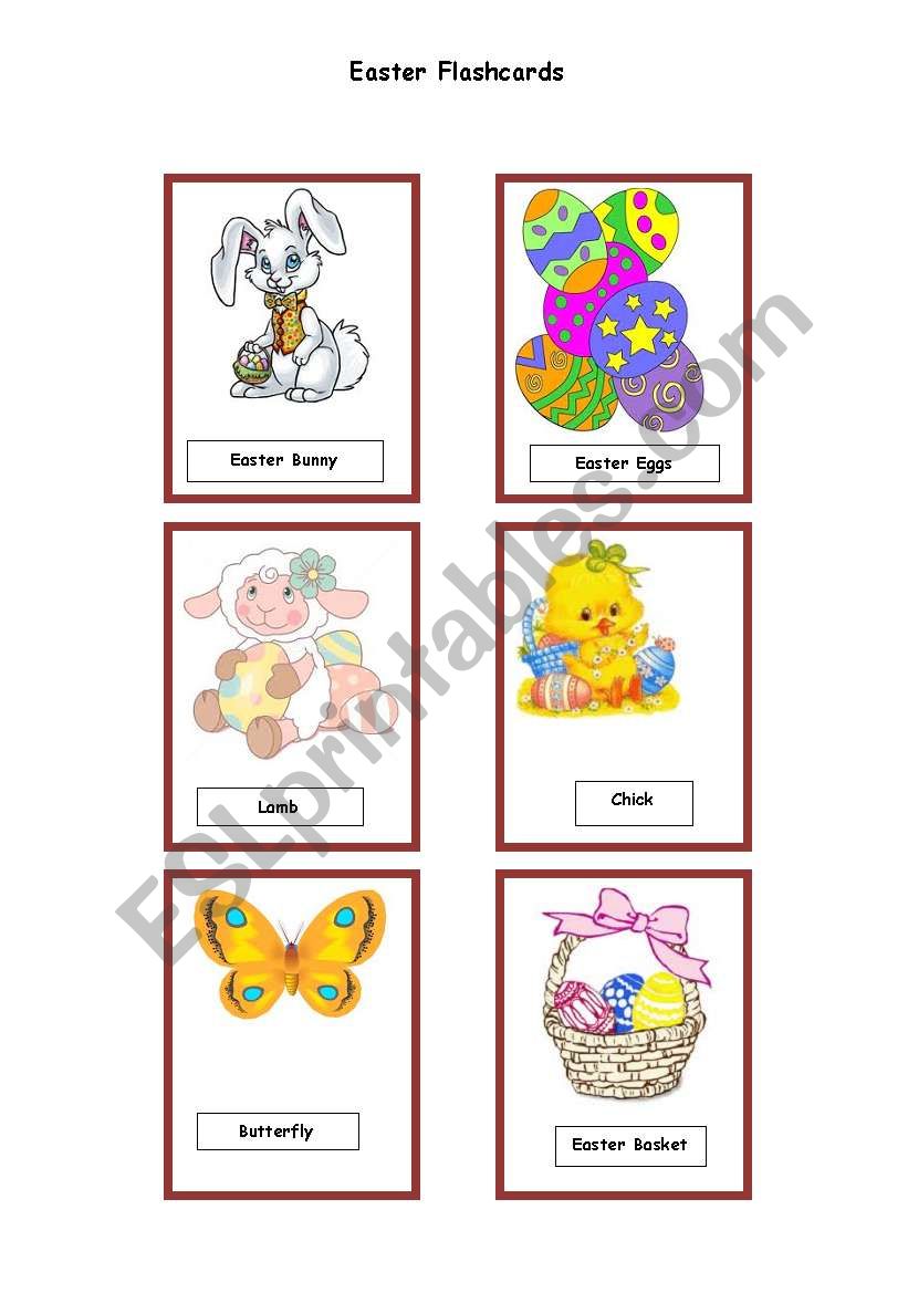 Easter Flashcards 1/2 worksheet