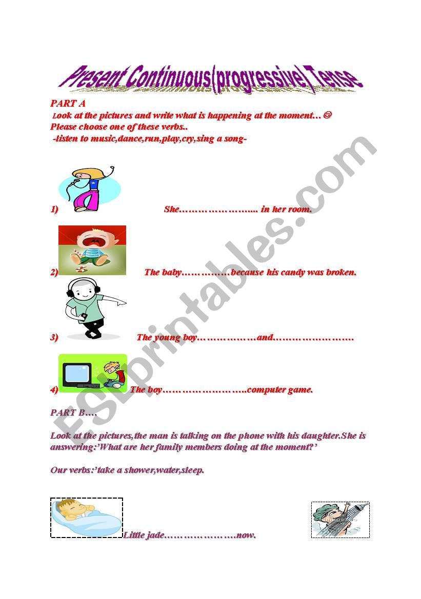 PRESENT PROGRESSIVE TENSE WITH YES/NO QUESTIONS