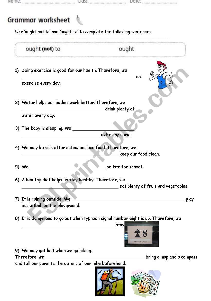 ought to worksheet