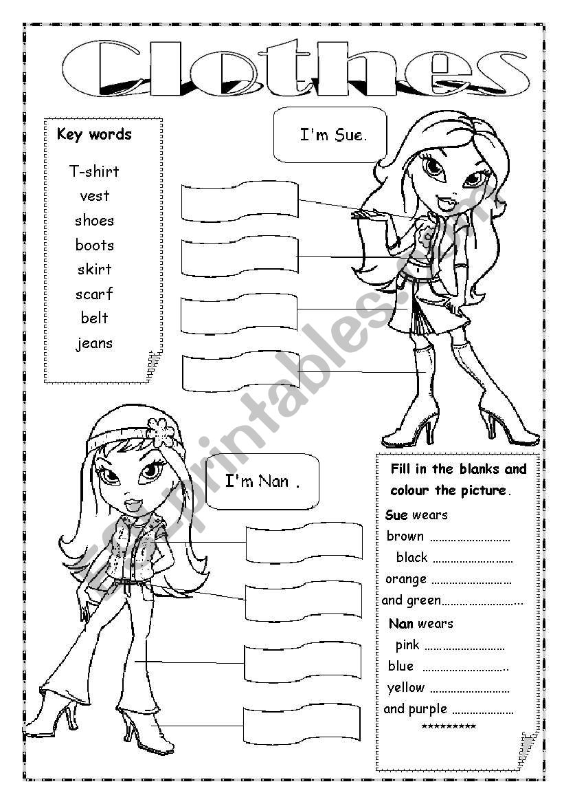 Clothes worksheet