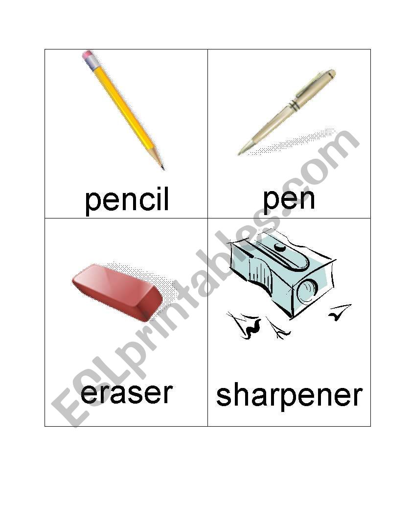 School Vocabulary Flash Cards (set of 20)