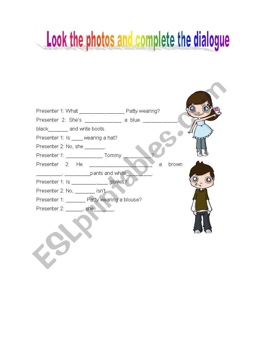 what are they wearing? worksheet