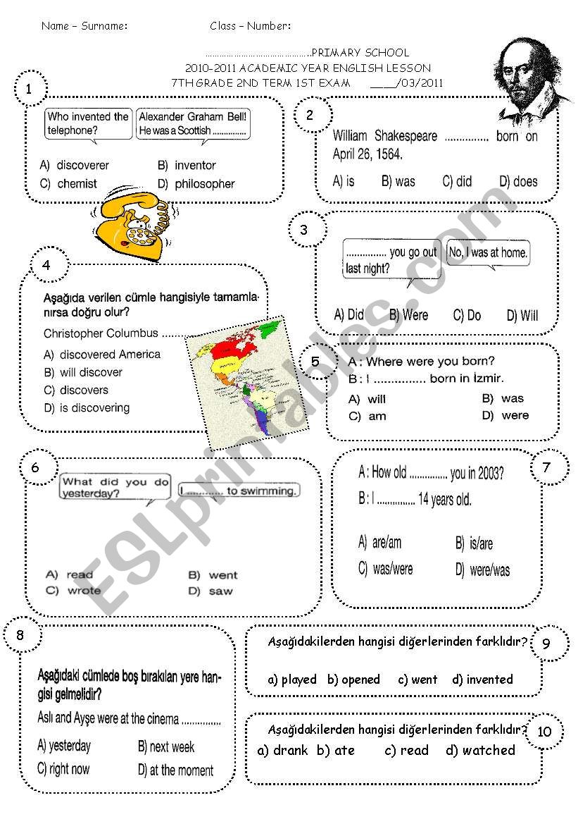 7th grade 2nd term 1st exam (SPRING 7) 