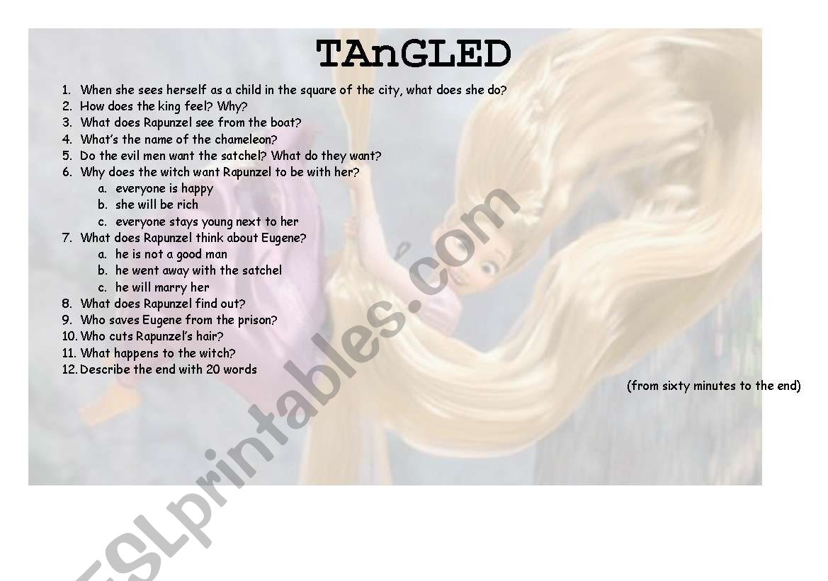 TANGLED LAST PART worksheet