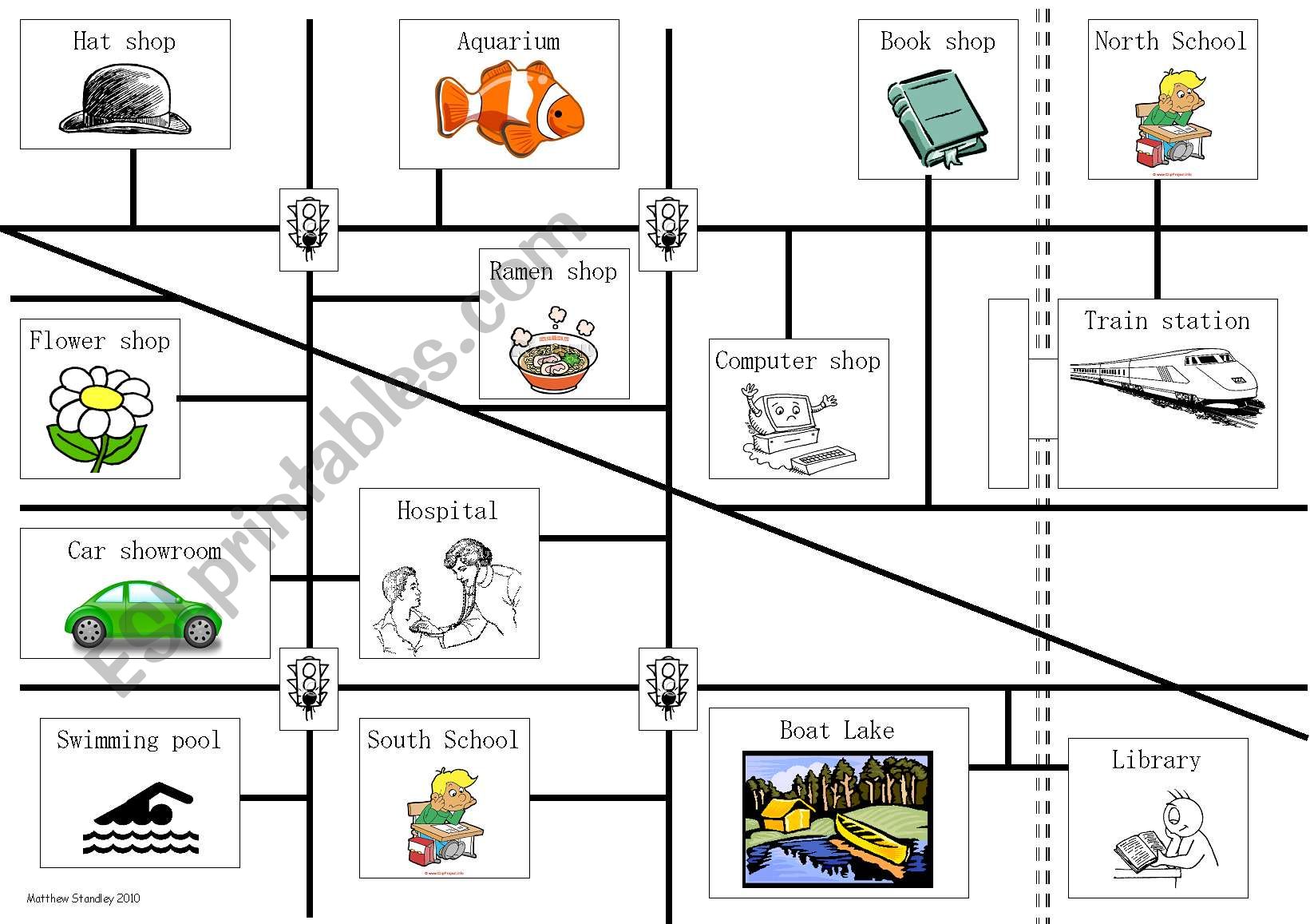 DIRECTIONS - Conversations and maps - lower intermediate level (street) map