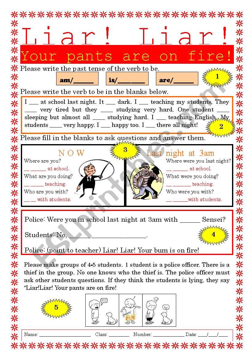 Liar! Liar! worksheet