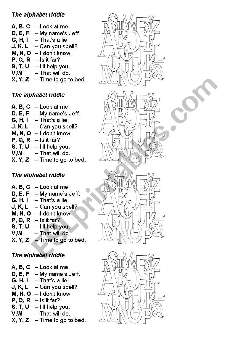The alphabet riddle worksheet