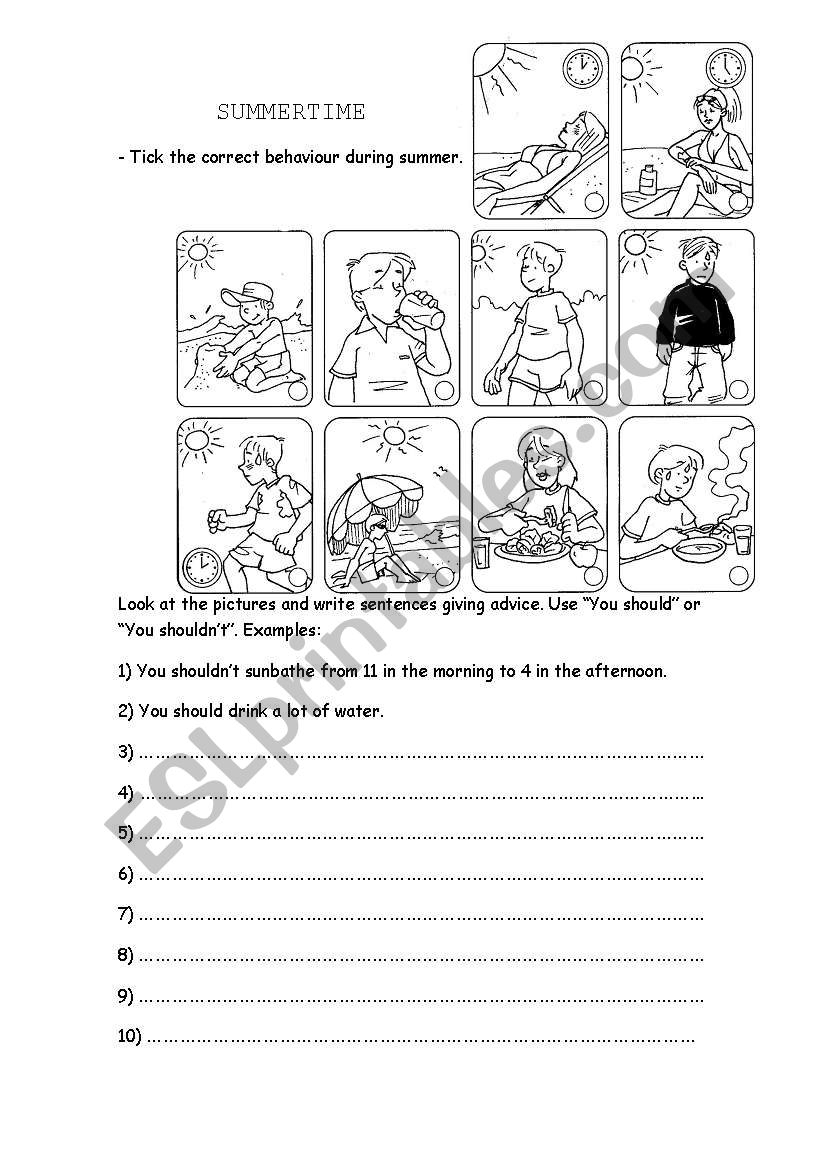 Summertime! worksheet