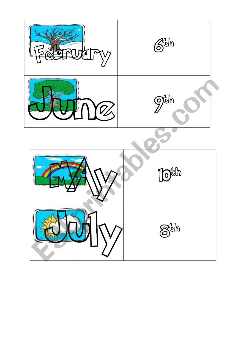 Months / ordinal numbers DOMINO (part 3/3)