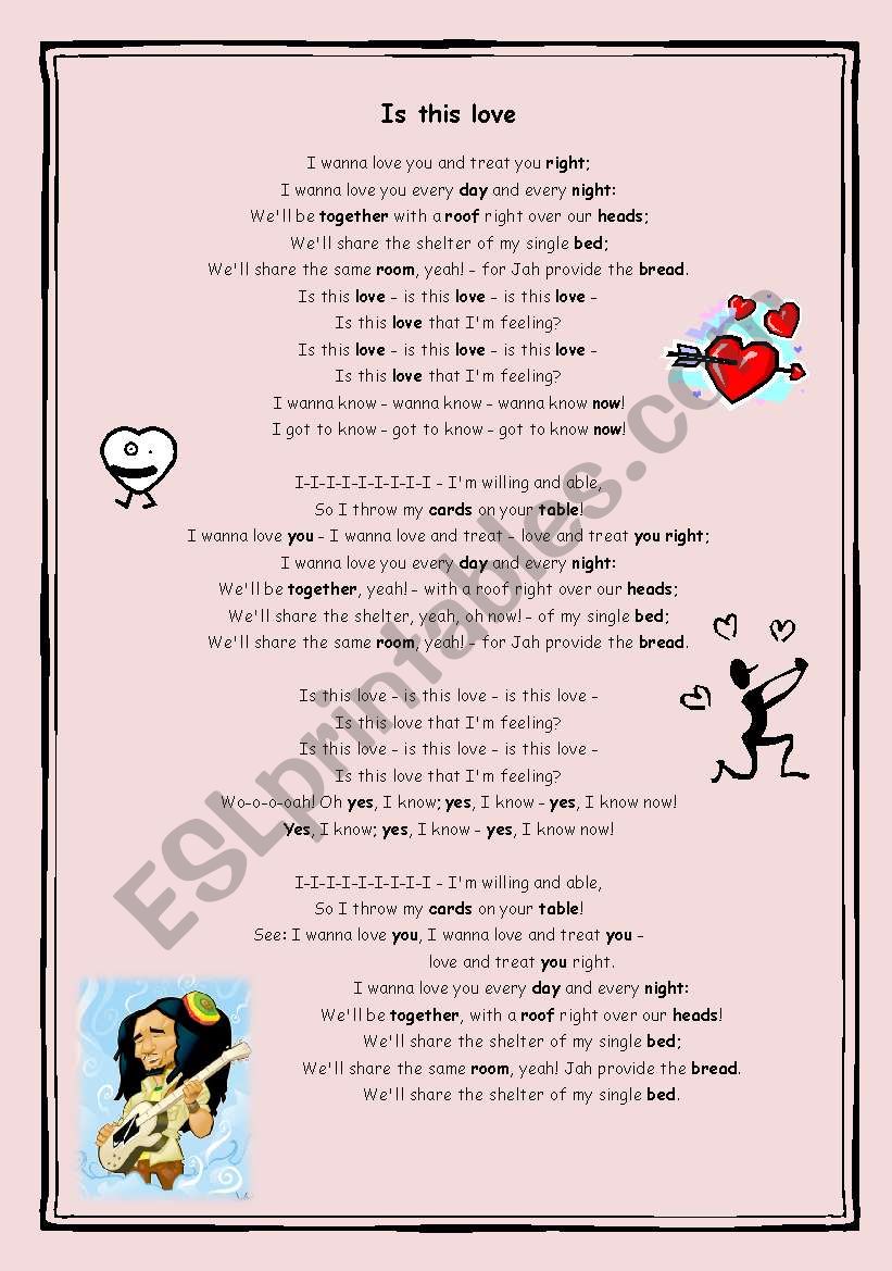 In this love song! worksheet
