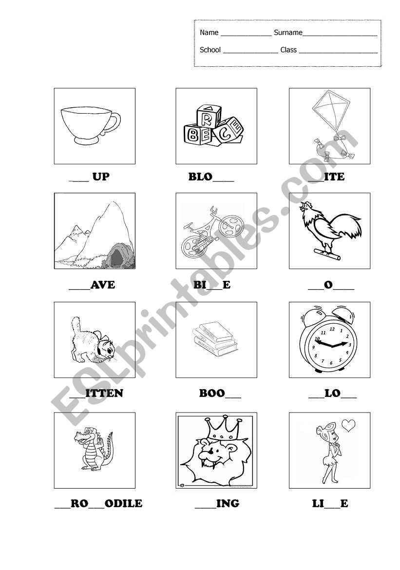 Spelling C, K or CK worksheet