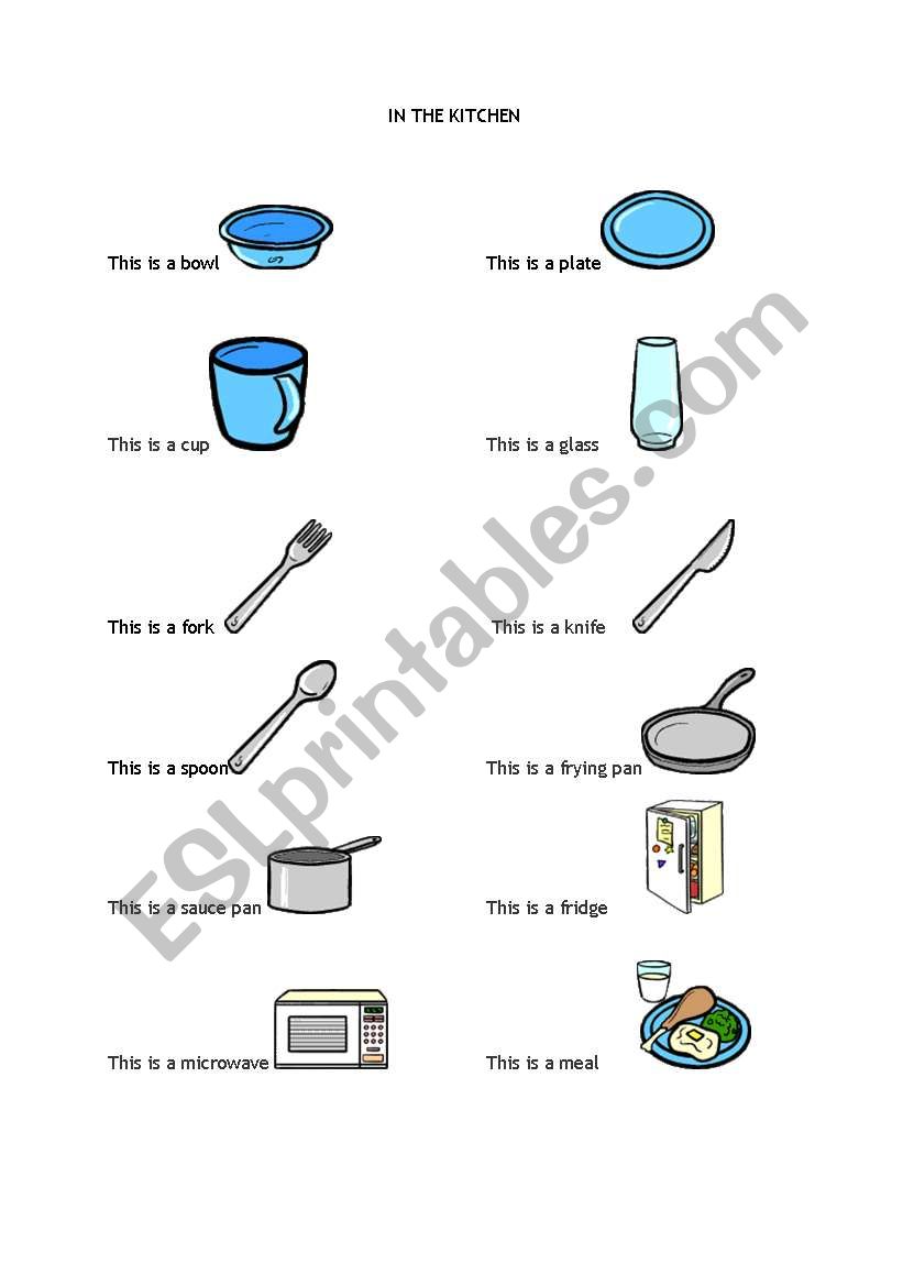 in the kitchen worksheet