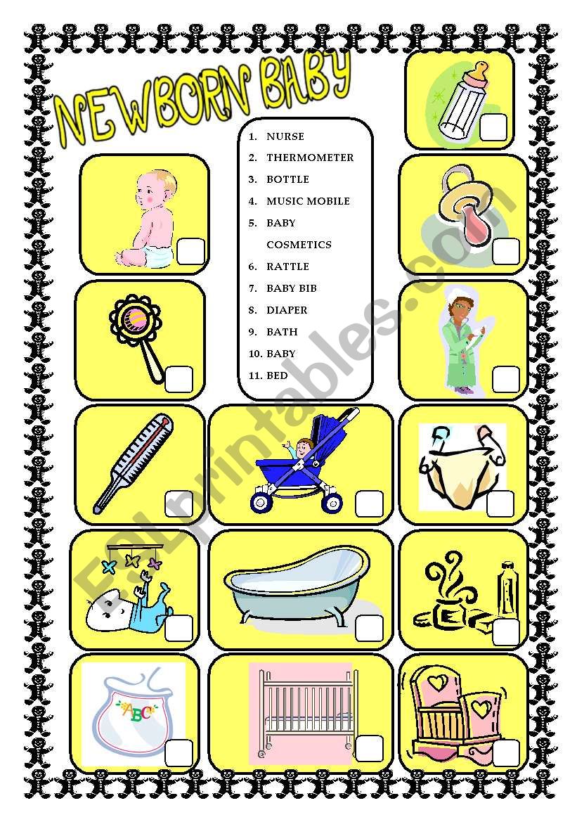 Newborn baby worksheet