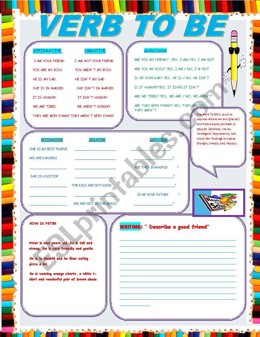 Verb To be worksheet