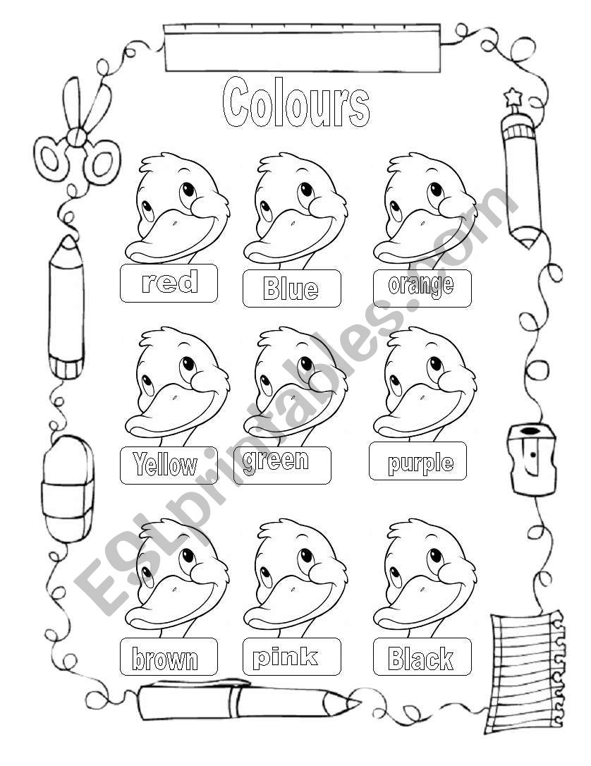 Colours worksheet