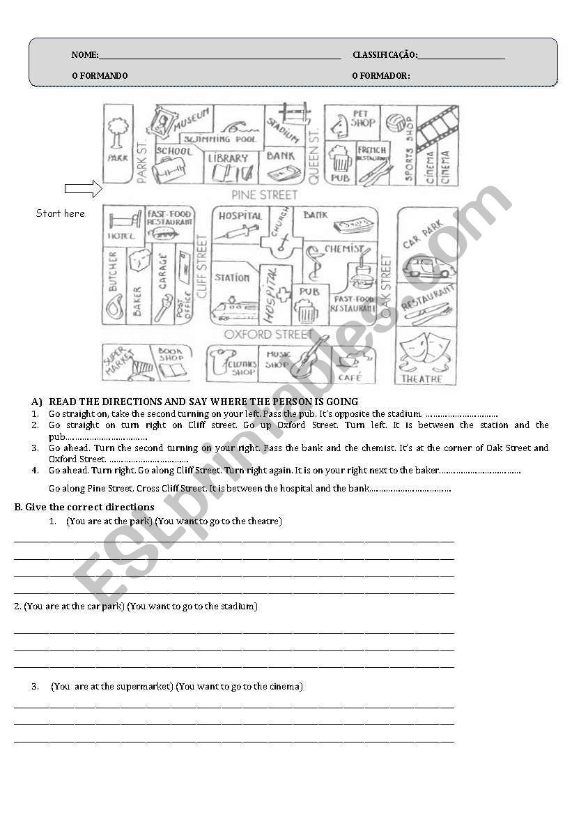 Test for 9th grade - directions - weather - travelling