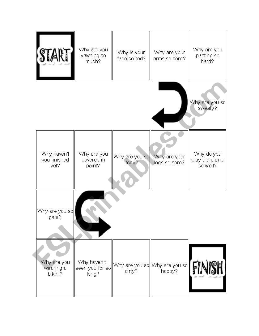 Present Continuous Board game worksheet